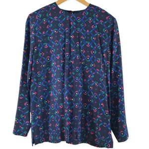 VGUC Vintage Miss Sophisticates by Pendleton Geometric Spring Blue Pink Size M-L